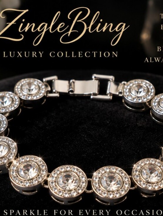 Jewelry - Sparkling Clear Crystal Rhinestone Halo Silver Tone Statement Bracelet 8 Inch